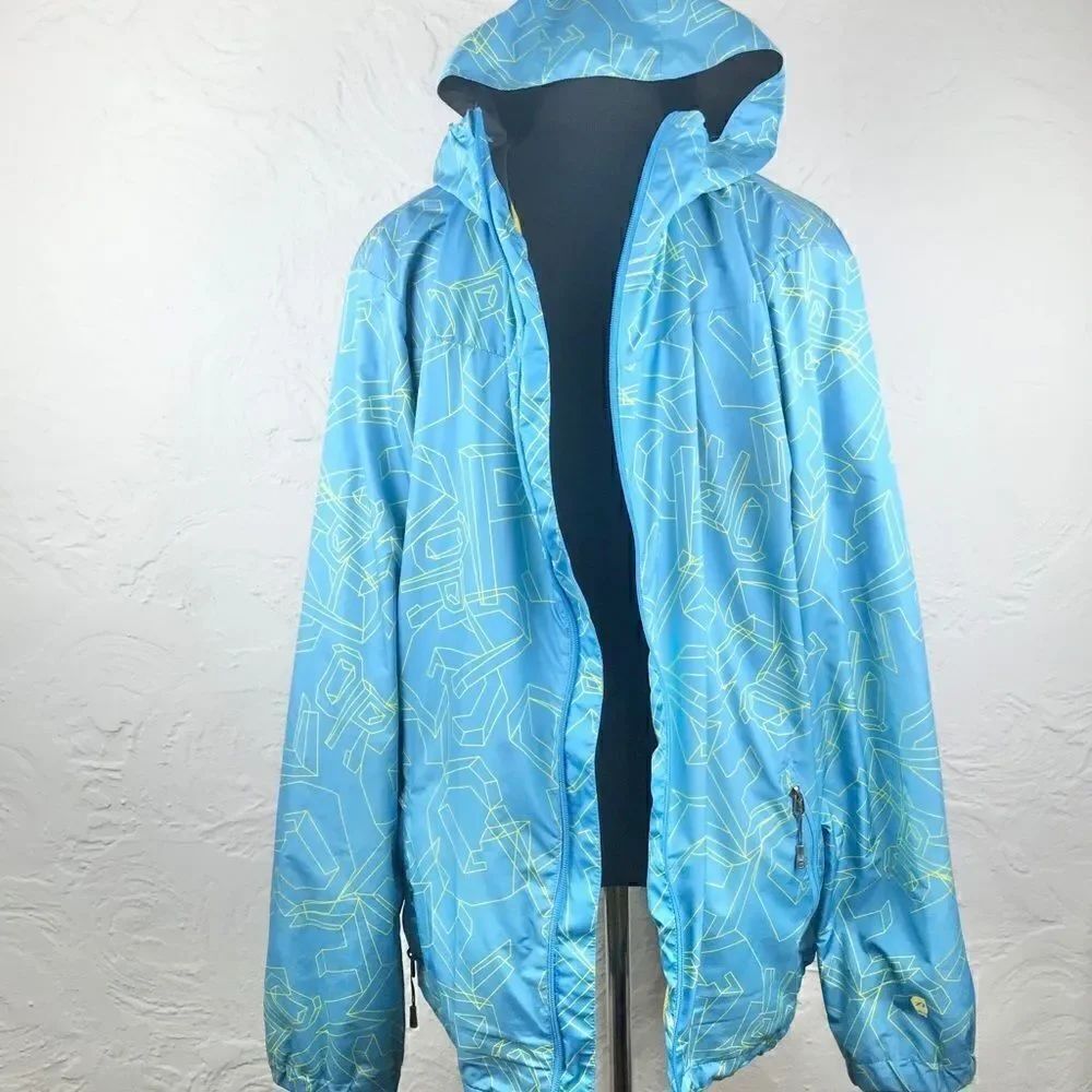 ORAGE light blue snowboard jacket-yellow spell out